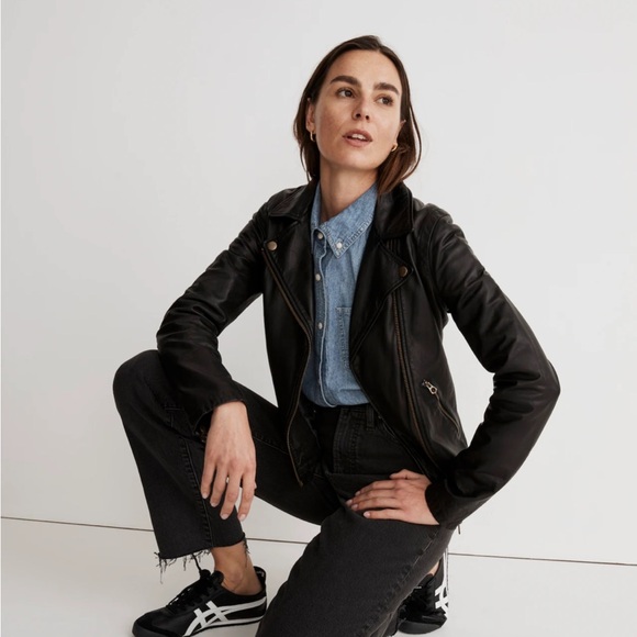 Madewell Leather Motorcycle Jacket: Brass Hardware Edition - Picture 3 of 3